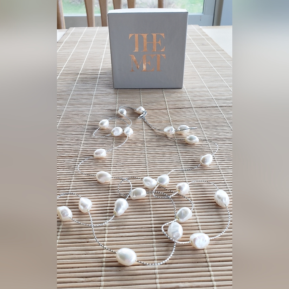 Silver and cultured pearl necklace from The Met